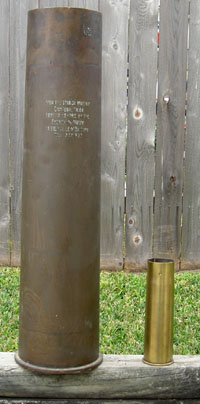 Shell casing from the Spanish cruiser Cristobal Colon