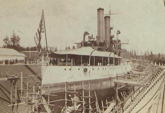 U.S.S. Iowa in drydock, 1899