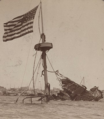 The wreckage of the Battleship MAINE