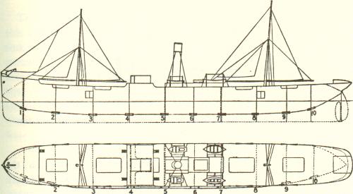 U.S.S. Merrimac - Plan and Profile