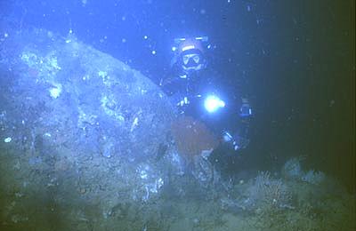 Heinz Gossl next propeller, wreck of the U.S.S. New York