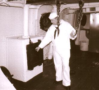 an ash dump on the Cruiser Olympia