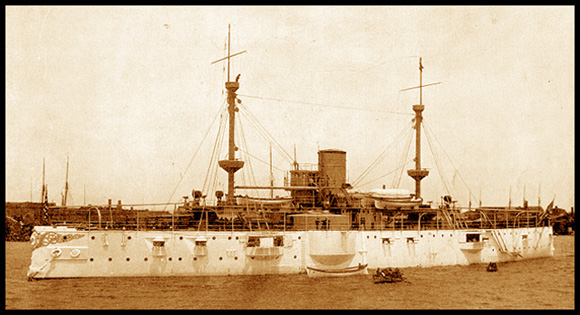 U.S.S. Texas at anchor